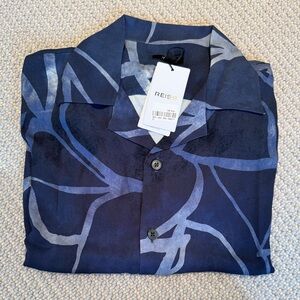 Reiss Navy and Lavender Patterned Shirt
